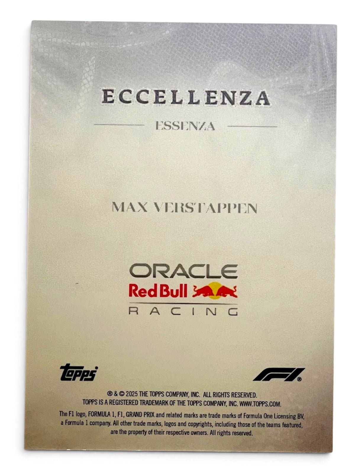 2025 Topps Eccellenza Max Verstappen Essenza