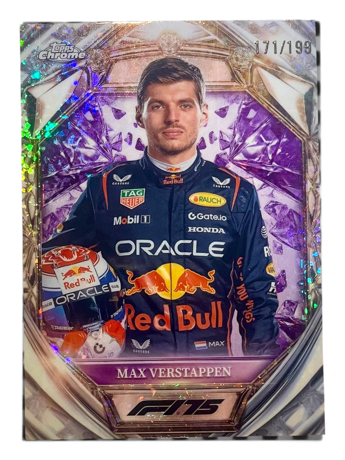 2025 Topps Chrome Max Verstappen 7th Anniversary Diamond Purple /199