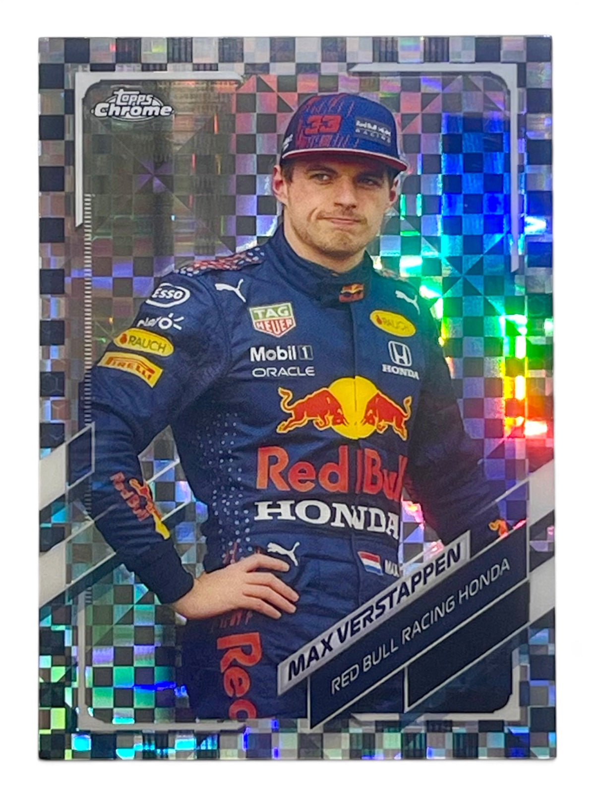 2021 Topps Chrome Max F1 Verstappen Checker Flag Refractor