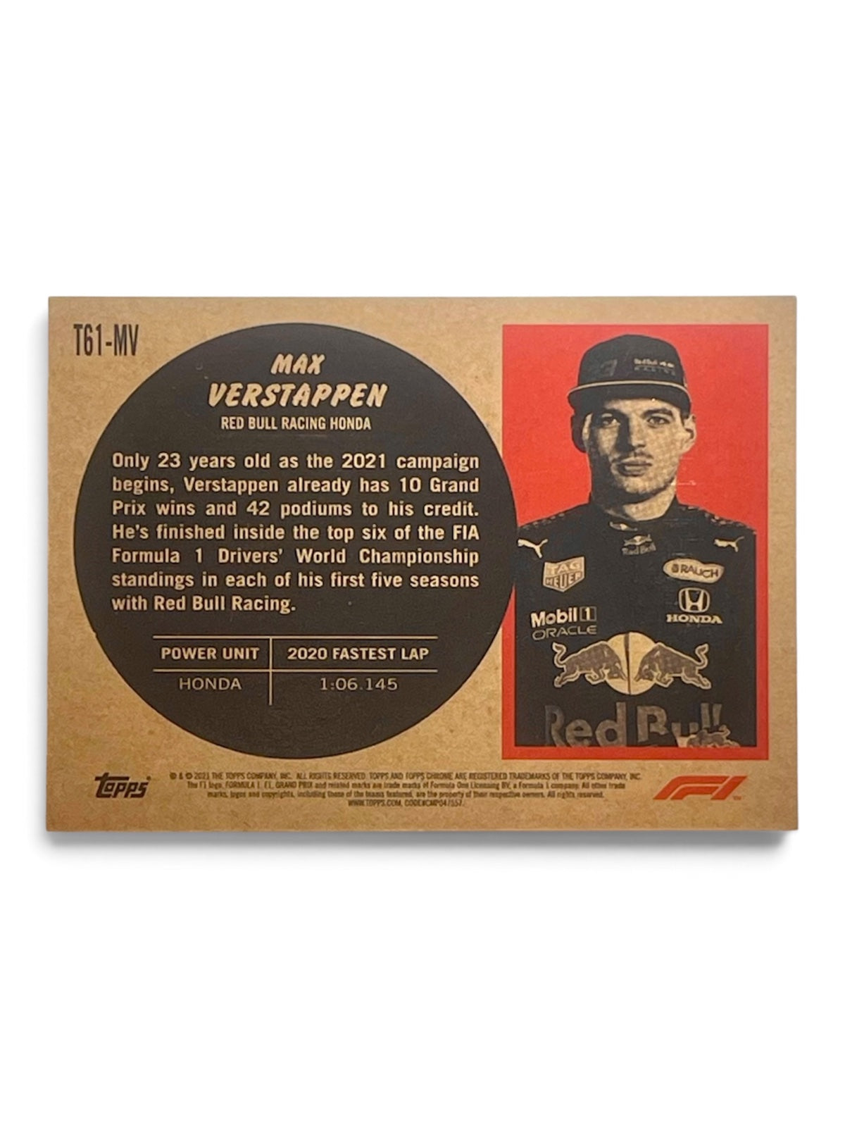 2021 Topps Chrome F1 Max Verstappen 1961 Topps Sports Cars