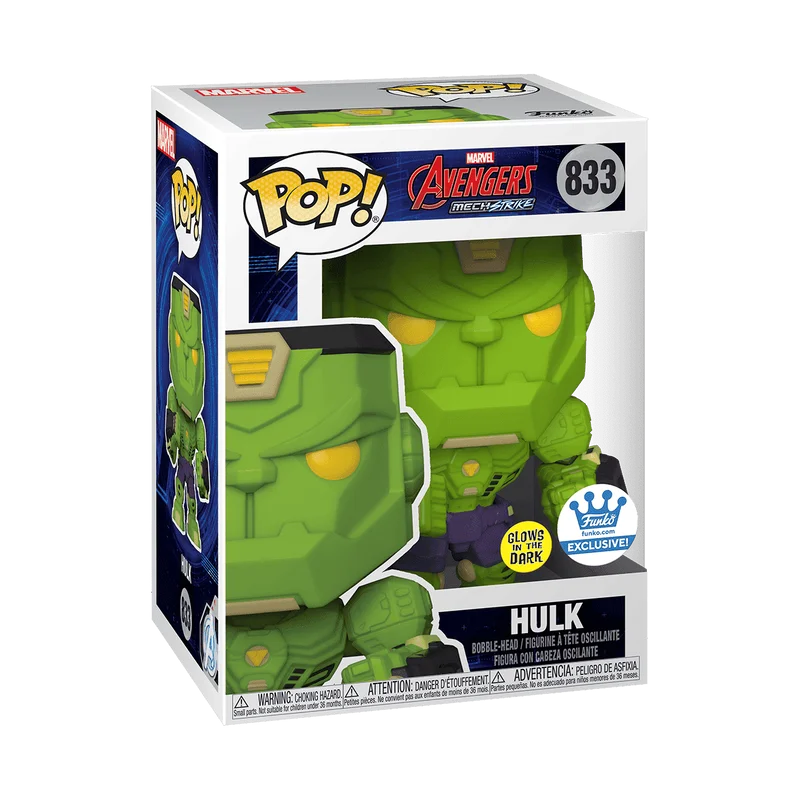 Funko Pop! Marvel Avengers Mech Strike: Hulk#833, Funko Exclusive - Glows In The Dark