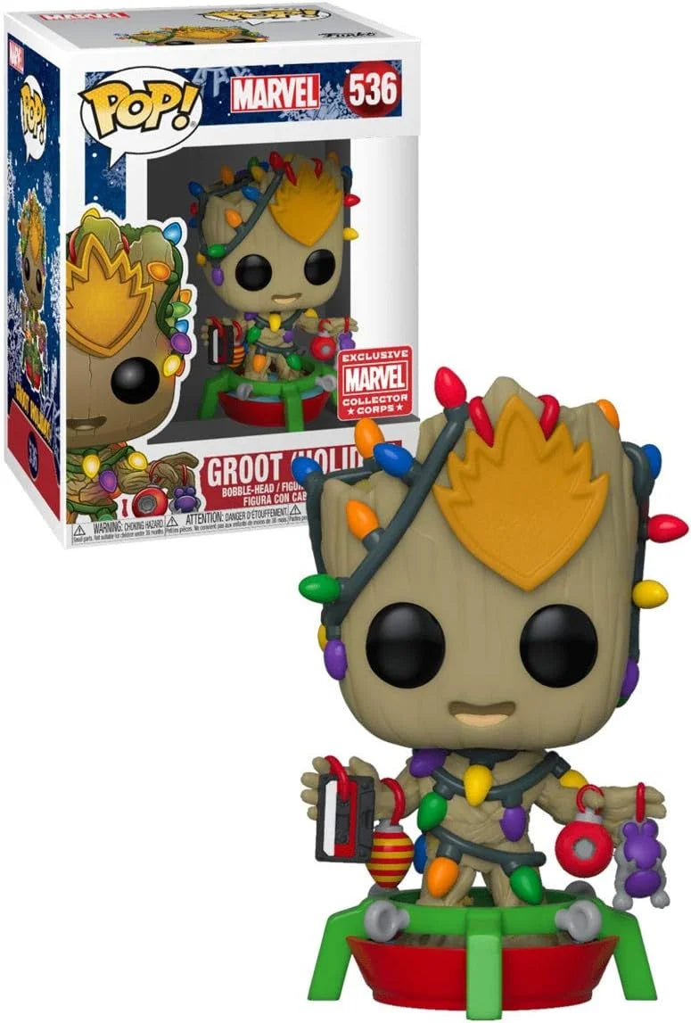 Funko Pop! Marvel: Groot (Holiday) #536, Exclusive Marvel Collector Corps