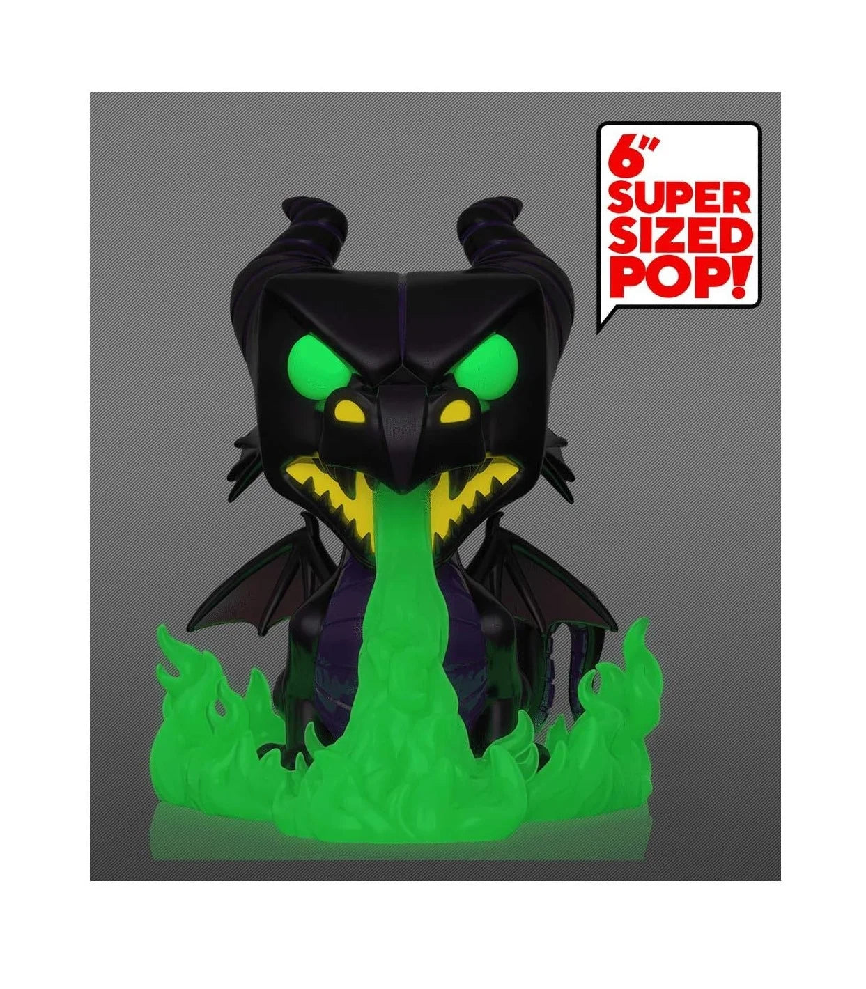 Funko Pop! Disney Villians - Maleficent As The Dragon #720, Box Lunch Exclusive - Glows In The Dark, 6" Super Sized Pop