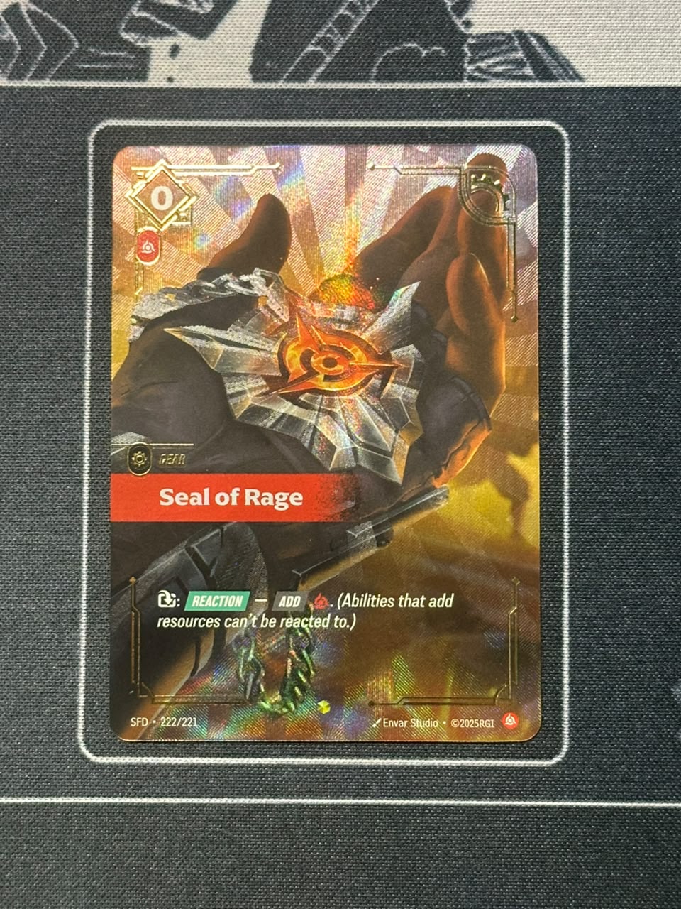 Seal of Rage (Overnumbered) 222/221 · Foil (Spiritforged)