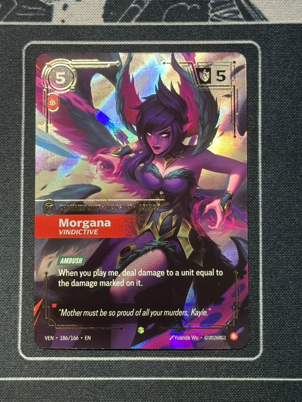 Morgana, Vindictive (Overnumbered) 186/166 · Foil (Vendetta)