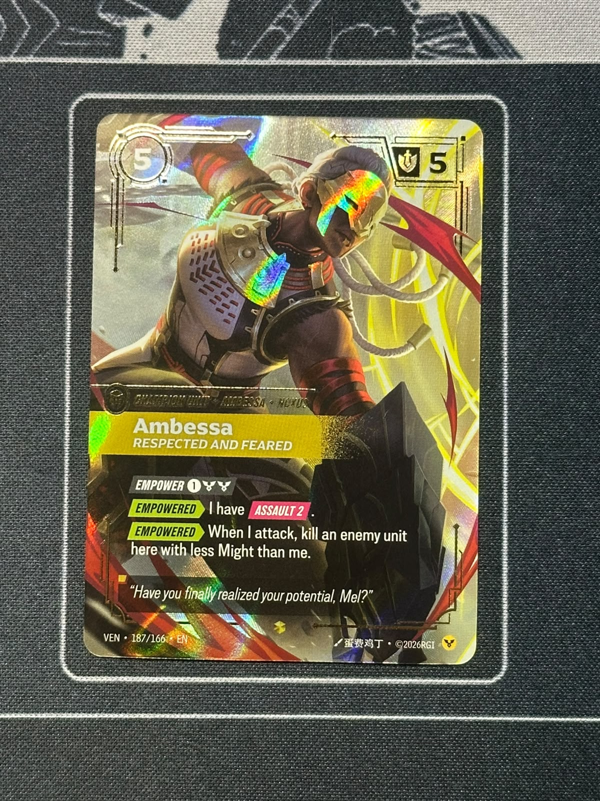 Ambessa, Respected and Feared (Overnumbered) 187/166 · Foil (Vendetta)