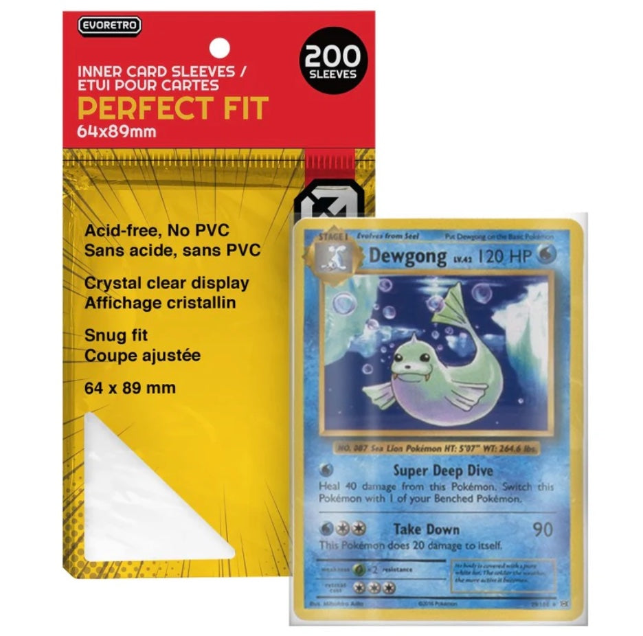 EVORETRO Sleeves Perfect Fit for Pokemon/Lorcana/MTG Cards 200 Pack