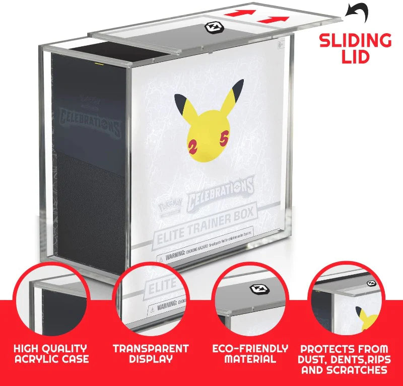 EVORETRO Pokemon ETB Elite Trainer Box 4mm Acrylic Protector w/ Sliding Lid Anti-UV