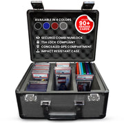 EVORETRO X Gray Aluminum Graded Card Storage Box 3 Rows TSA Lock good for 90 cards