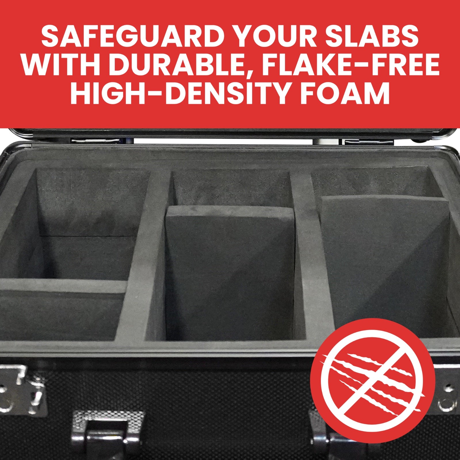EVORETRO X Gray Aluminum Graded Card Storage Box 3 Rows TSA Lock good for 90 cards