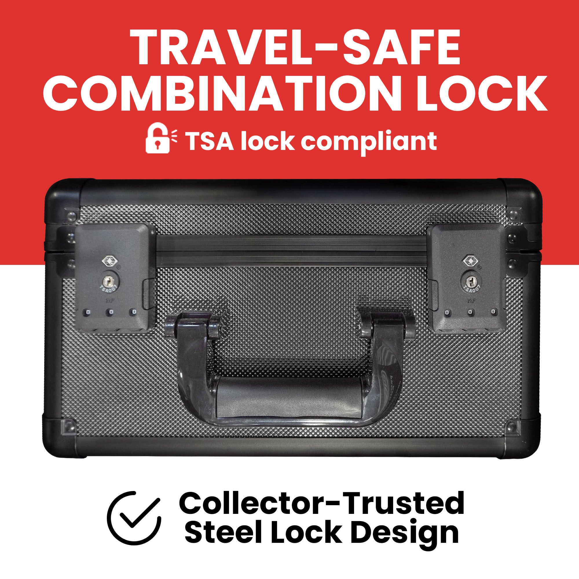EVORETRO X Gray Aluminum Graded Card Storage Box 3 Rows TSA Lock good for 90 cards