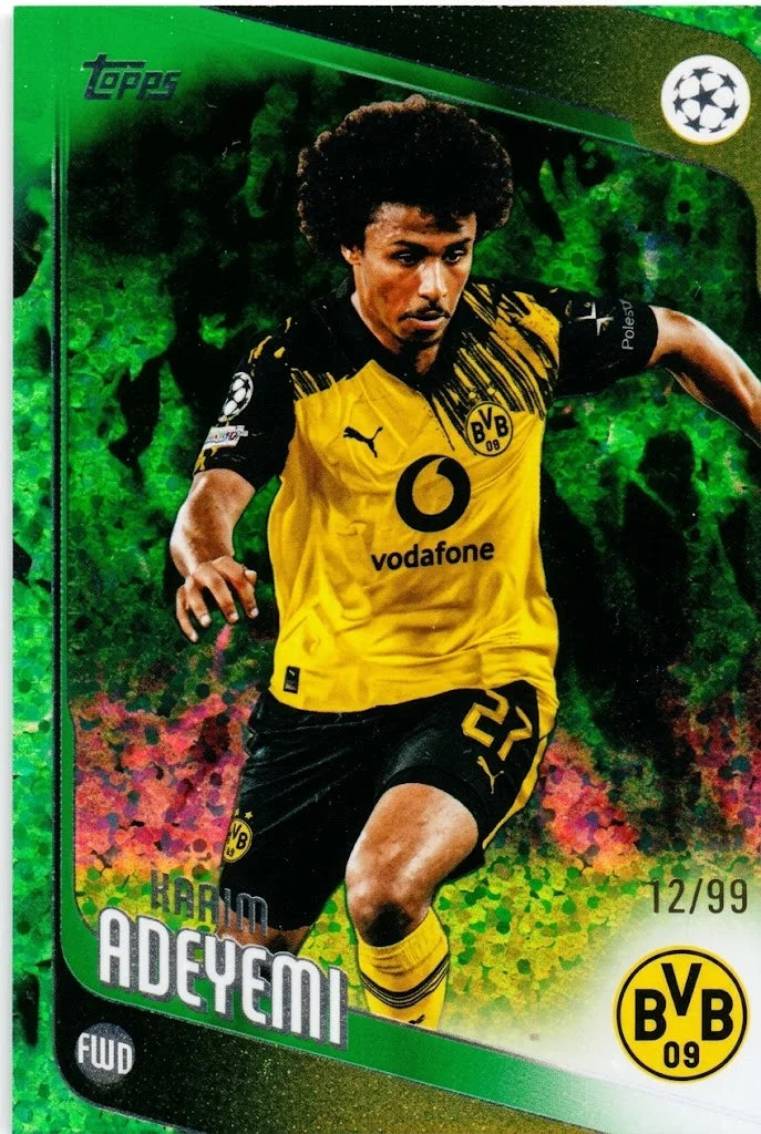 2025-26 Topps UEFA Club Competitions #128 Karim Adeyemi Green Foil #12/99