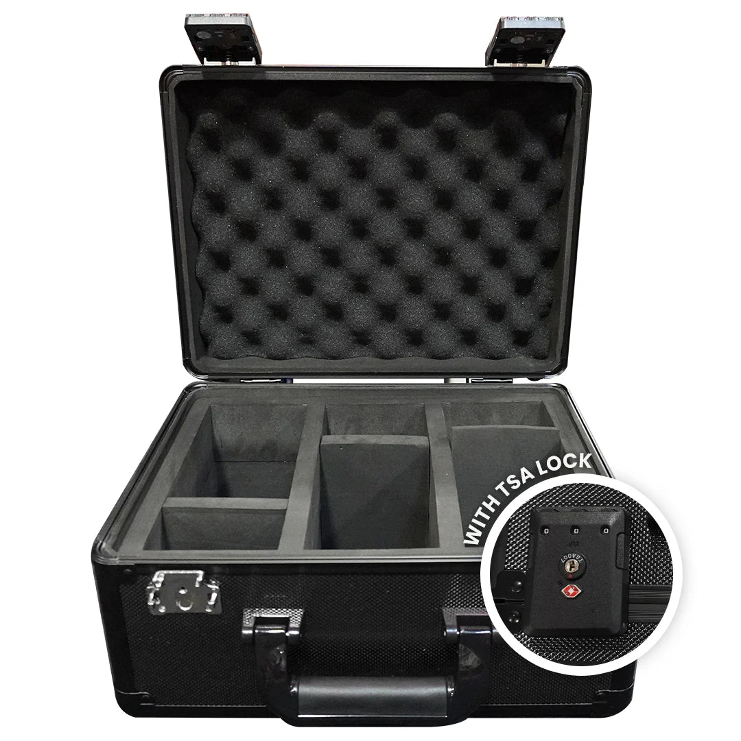 EVORETRO X Black Aluminum Graded Card Storage Box 3 Rows TSA Lock good for 90 cards