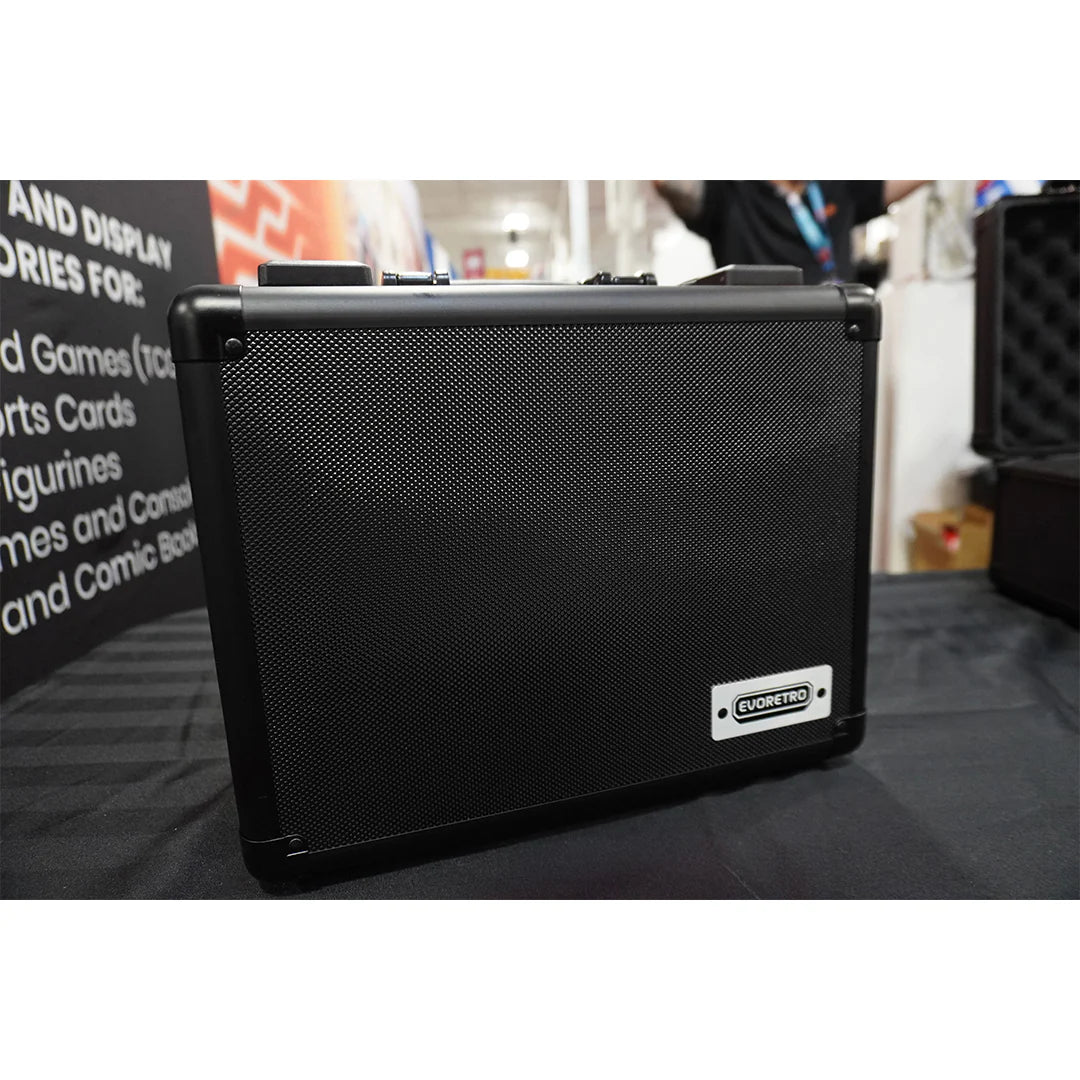 EVORETRO X Black Aluminum Graded Card Storage Box 3 Rows TSA Lock good for 90 cards