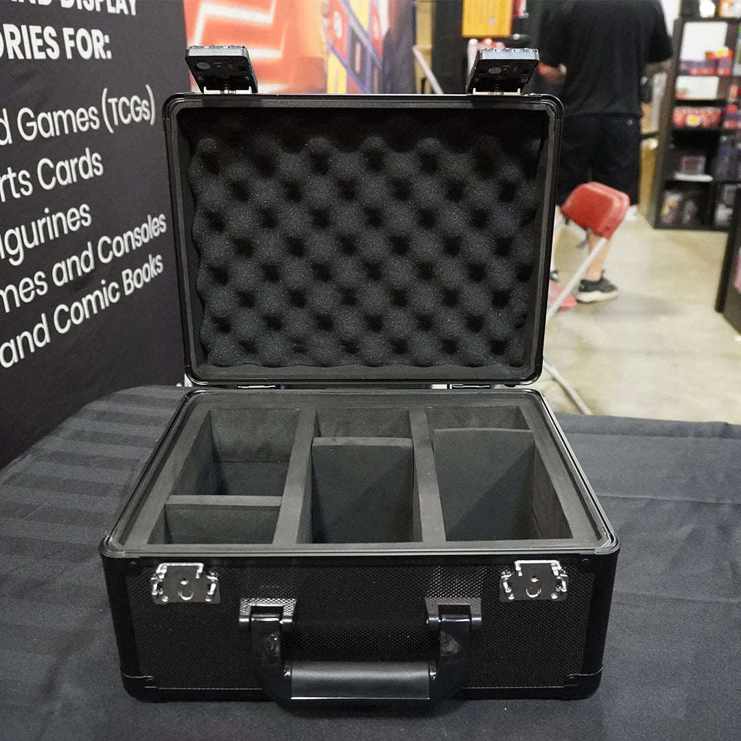 EVORETRO X Black Aluminum Graded Card Storage Box 3 Rows TSA Lock good for 90 cards