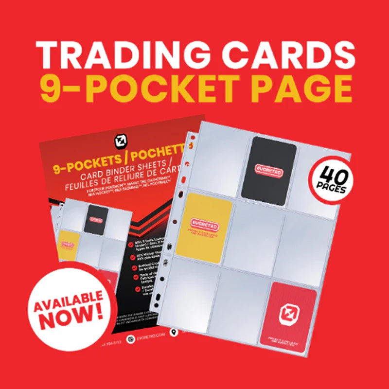EVORETRO 9 Pocket Binder Pages for Trading Cards 40-Pack