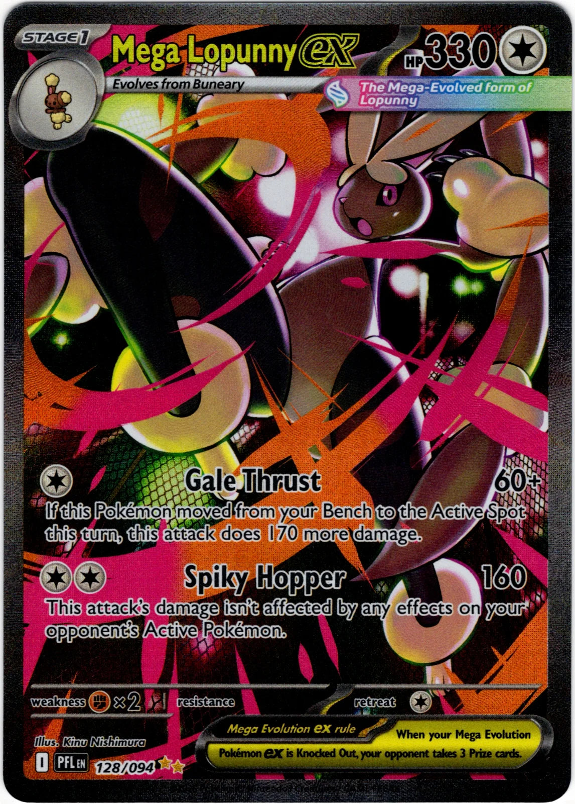 Mega Lopunny ex 128/094 · Holofoil (Phantasmal Flames)