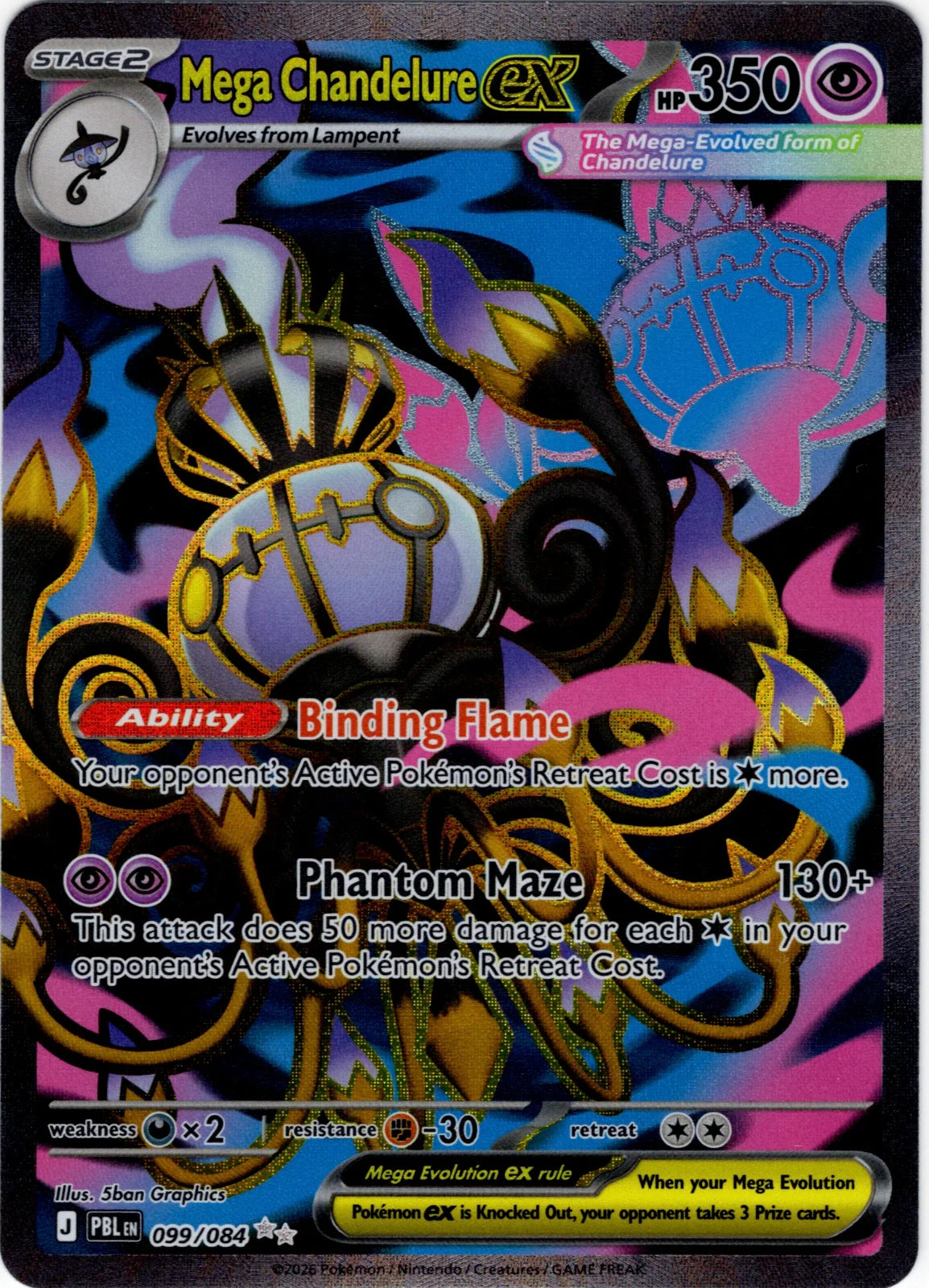 Mega Chandelure ex 099/084 · Holofoil (Pitch Black)
