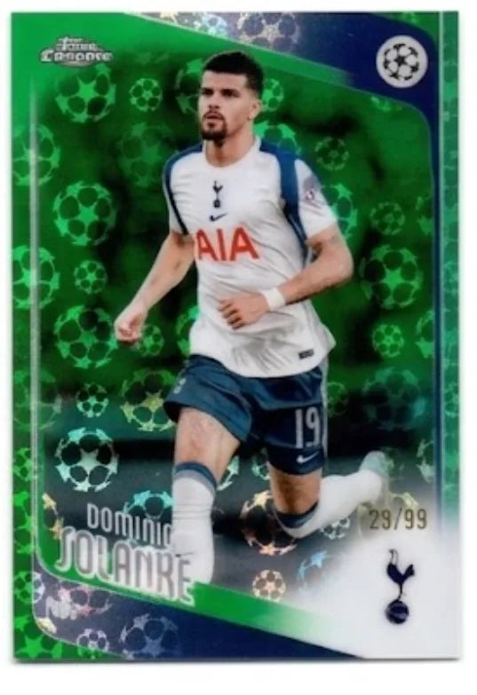 2025-26 Topps Chrome UEFA Sapphire Dominic Solanke Green Refractor #29/99