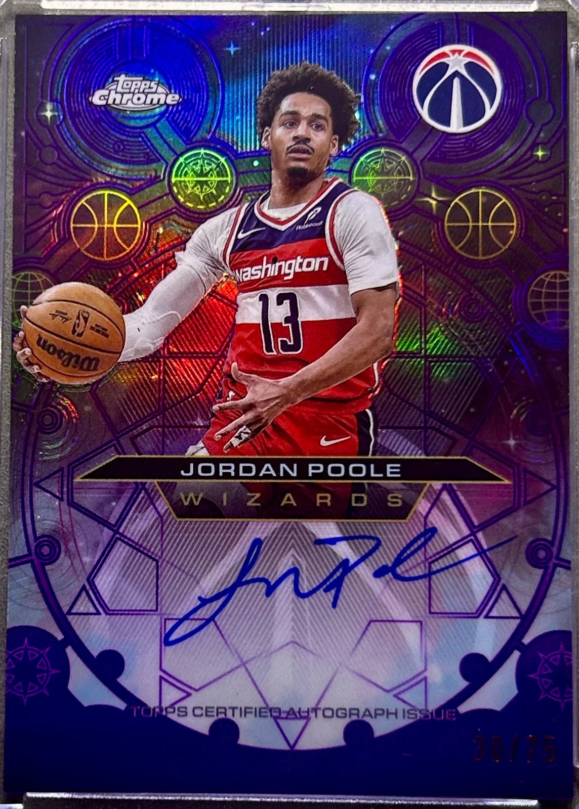 Jordan Poole 2025 Topps Chrome Chromographs Style Card Autograph
