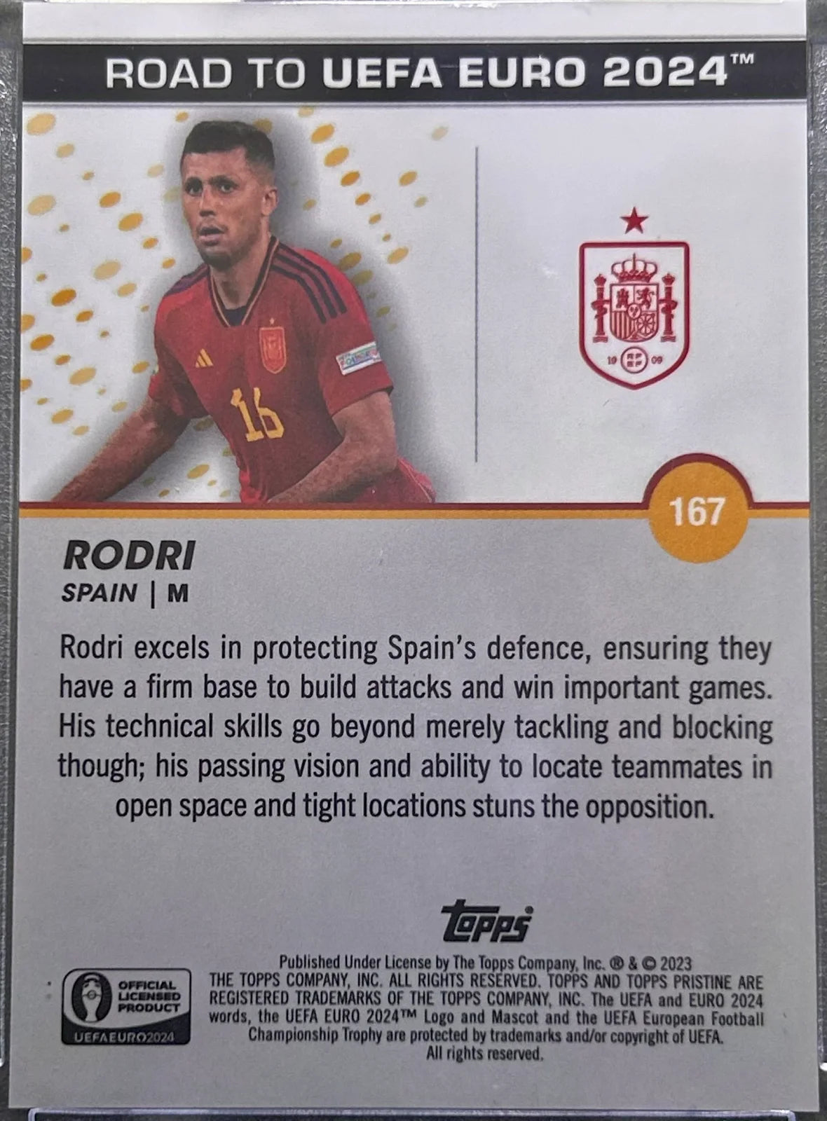 Rodri 2023 Topps Pristine Road to Euro Green Refractors /125