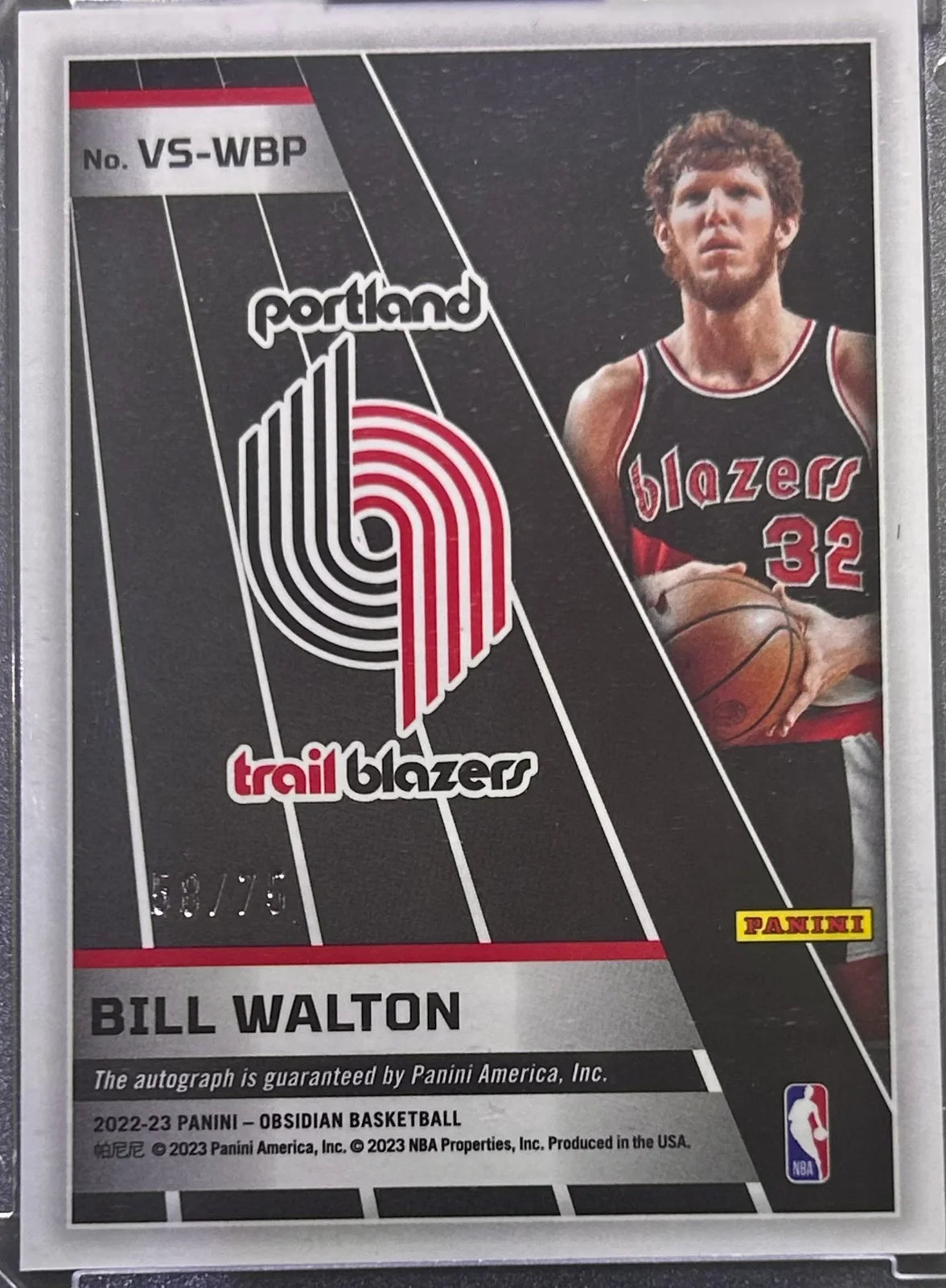 Bill Walton 2022-23 Obsidian Electric Etch Autograph /75