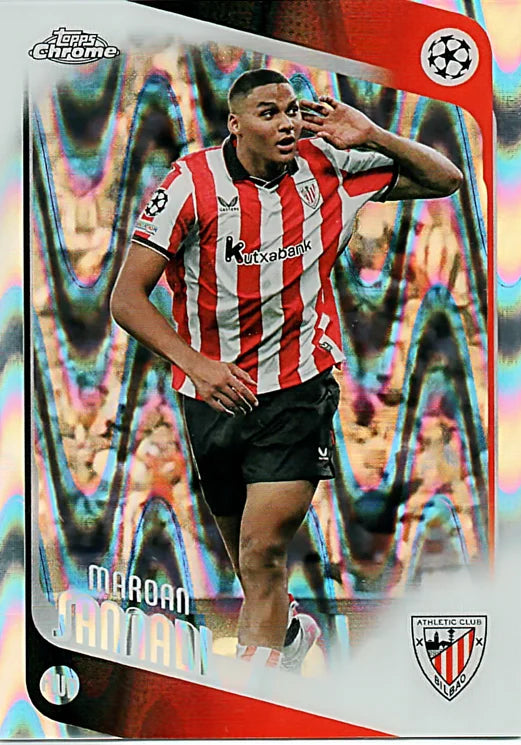 2025-26 Topps Chrome UEFA Maroan Sannadi #105 RayWave Refractor