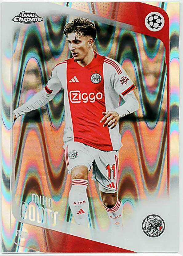 2025-26 Topps Chrome UEFA CC Mika Godts #151 Raywave Refractor