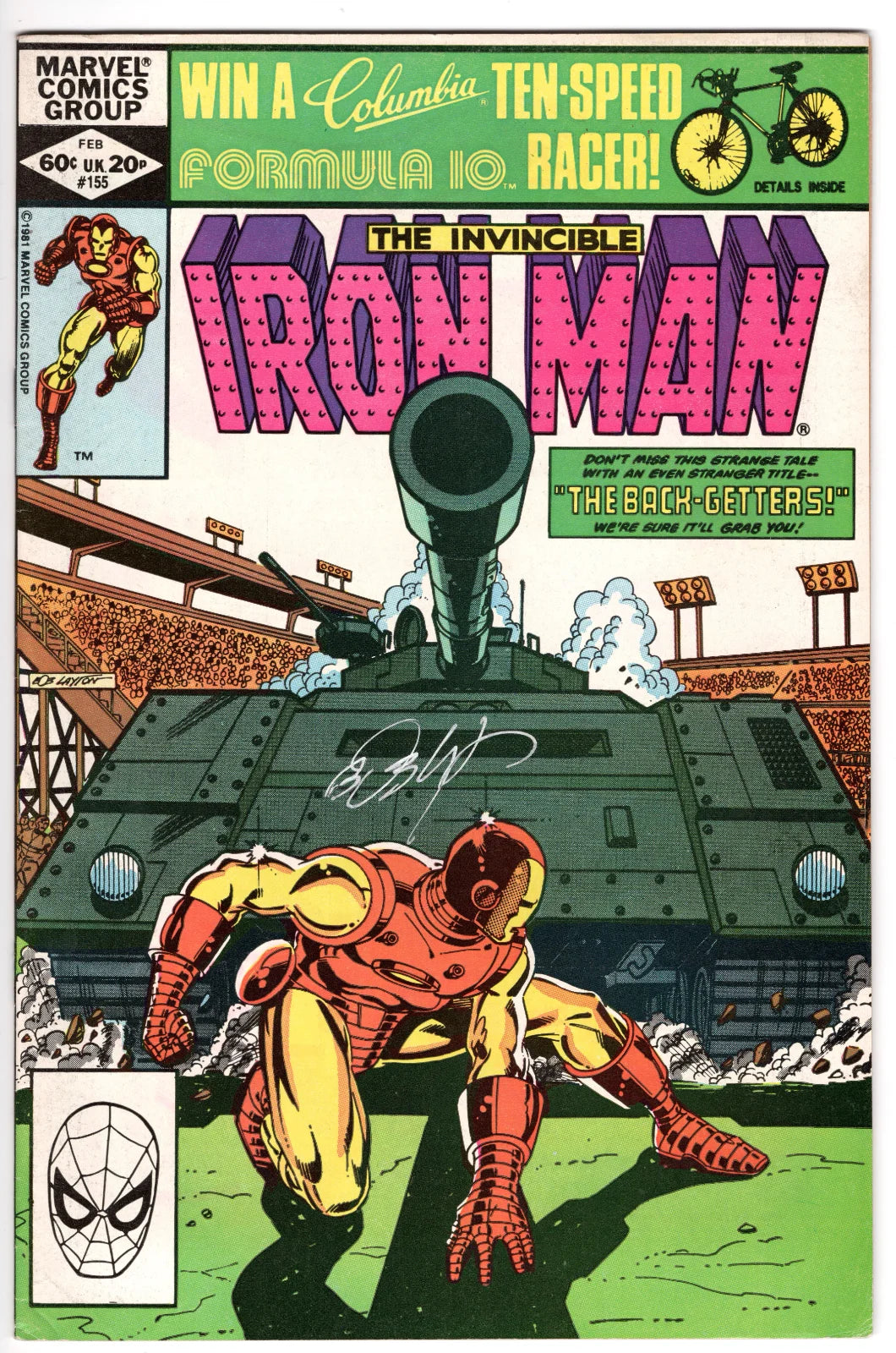 The Invincible Iron Man #155 vintage comic in February 1982. (Signed by Bob Layton)