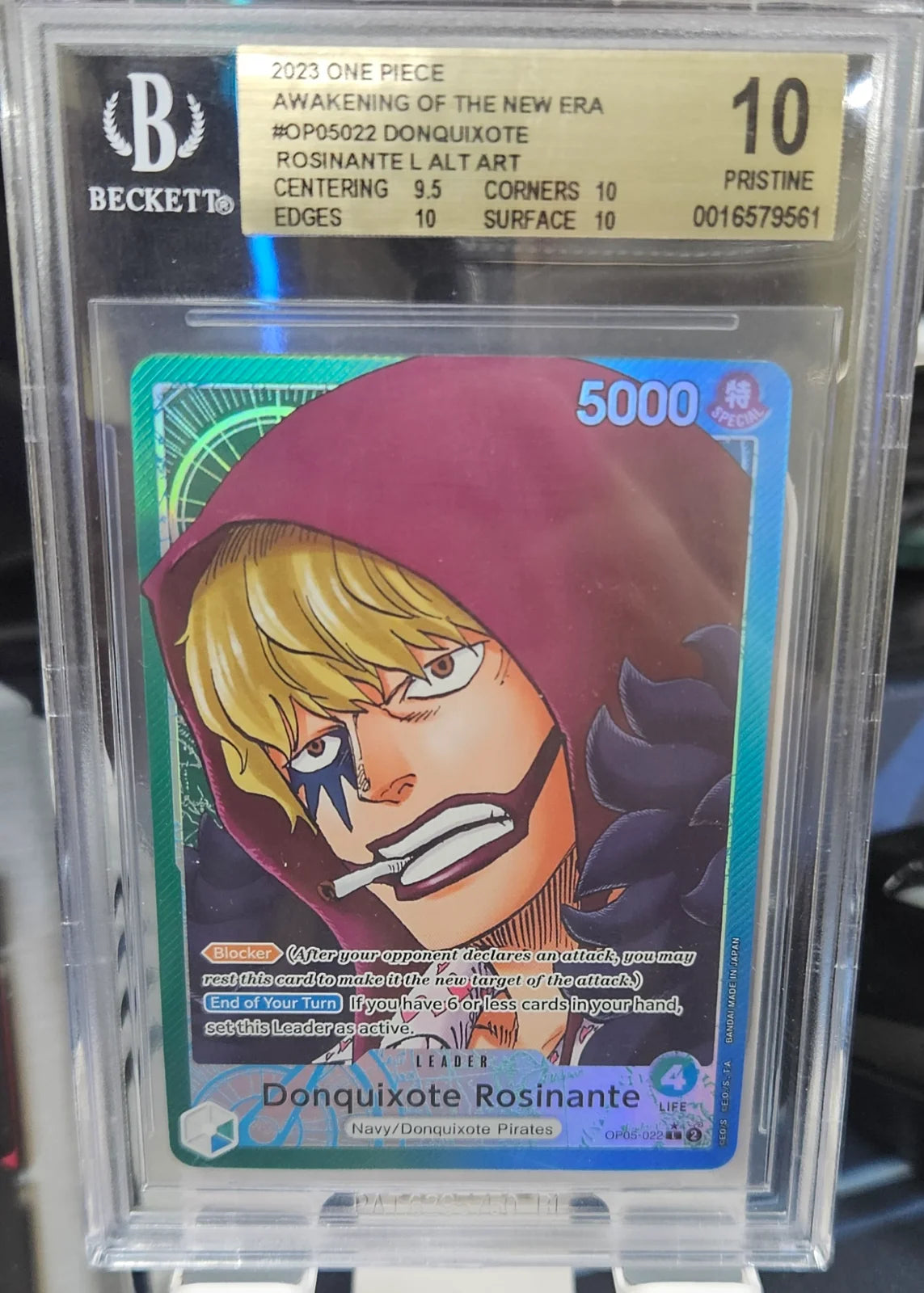 Donquixote Rosinante (Alternate Art) OP05-022 · Foil (Awakening of the New Era) — BGS 10 (Pristine)
