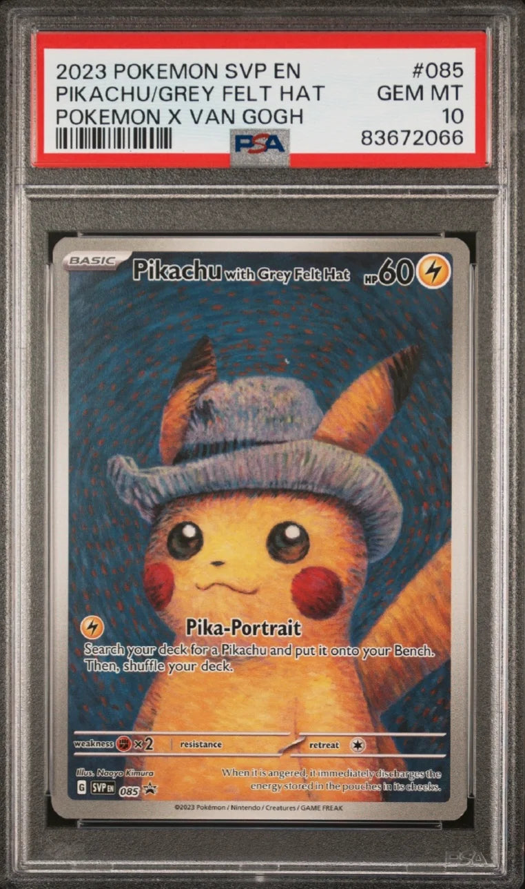 Pikachu Grey Felt Hat 085 PSA 10