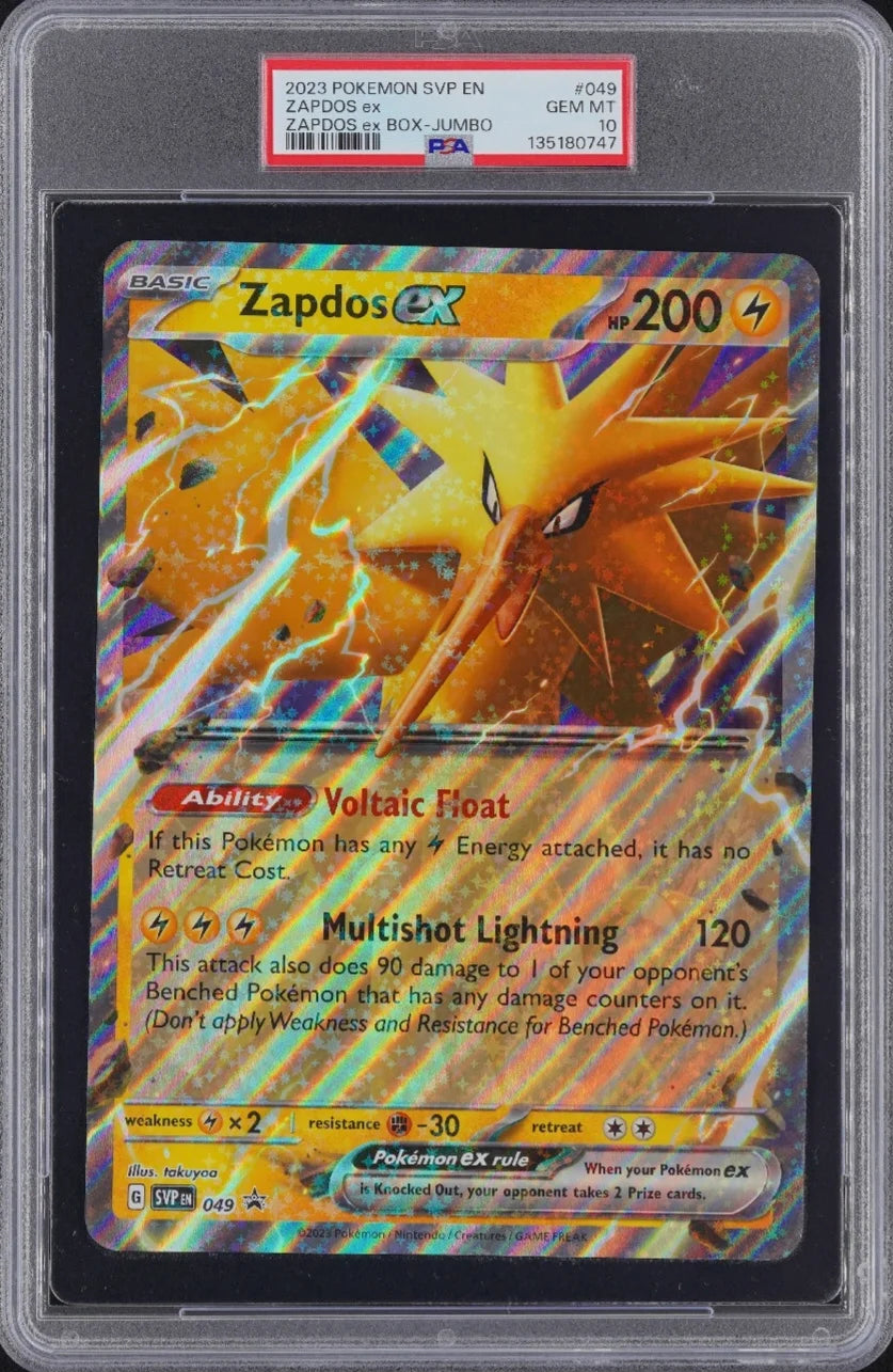 2023 POKEMON SVP EN-SV BLACK STAR PROMO #049 ZAPDOS EX ZAPDOS EX BOX-JUMBO PSA 10