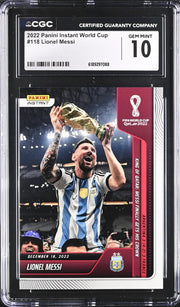 Lionel Messi 2022 Fifa world cup #118 Panini Instant CGC 10