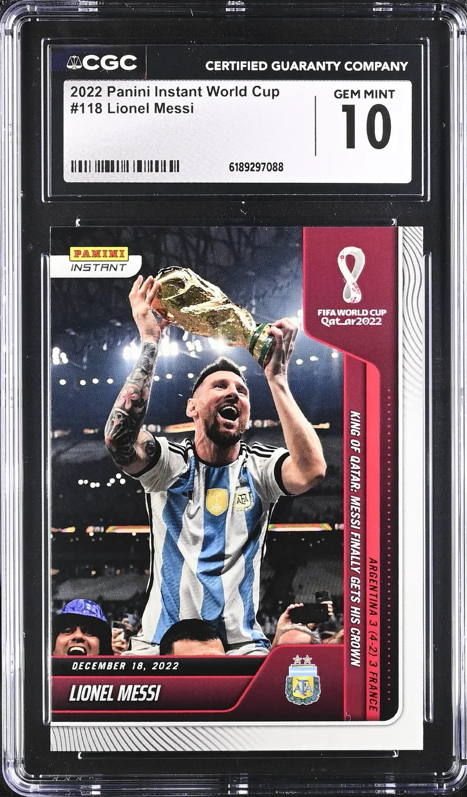 Lionel Messi 2022 Fifa world cup #118 Panini Instant CGC 10