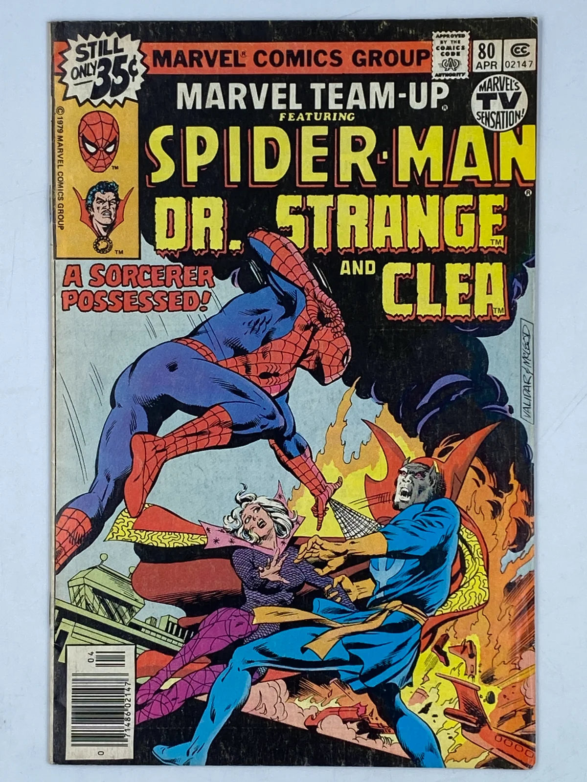 Marvel Team-Up Spider-Man and Dr.Strange and Clea #80, a Bronze Age comic April 1979.