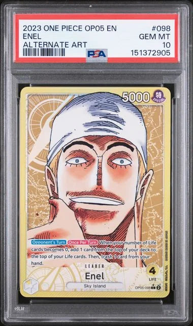 One Piece: TCG: Enel (098) (Alternate Art) OP05-098 PSA 10