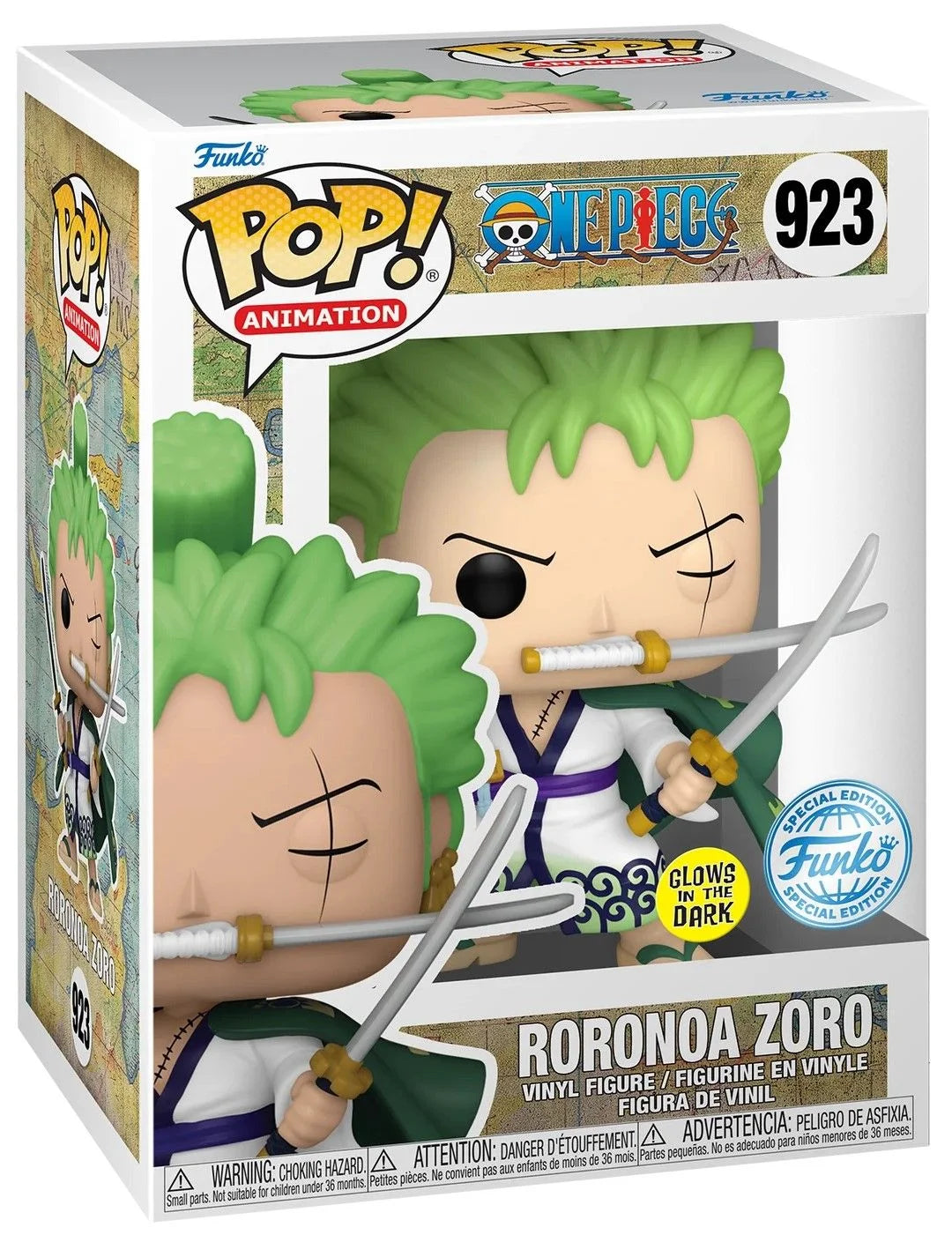 Funko POP! Animation: One Piece - Roronoa Zoro (Glows in the Dark) (Special Edition) #923