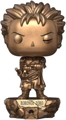 Funko Pop Roronoa Zoro #1901 One Piece Bronze Plus Edition Exclusive (SQUARE STICKER) with protector