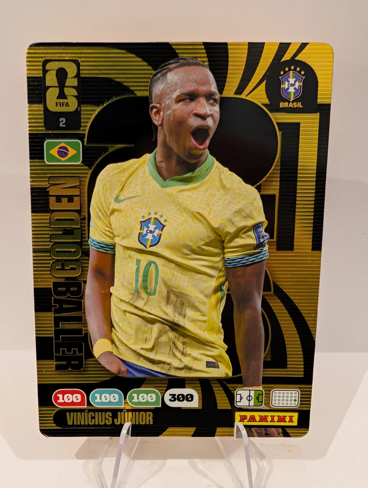 002 Vinicius Junior - Golden Baller - Panini Adrenalyn XL World Cup 2026