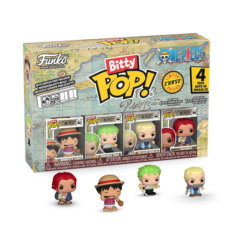 Bitty Pop! One Piece 4-Pack Series 1 (SHANKS, LUFFY, ZORO, AXE-HAND MORGAN)