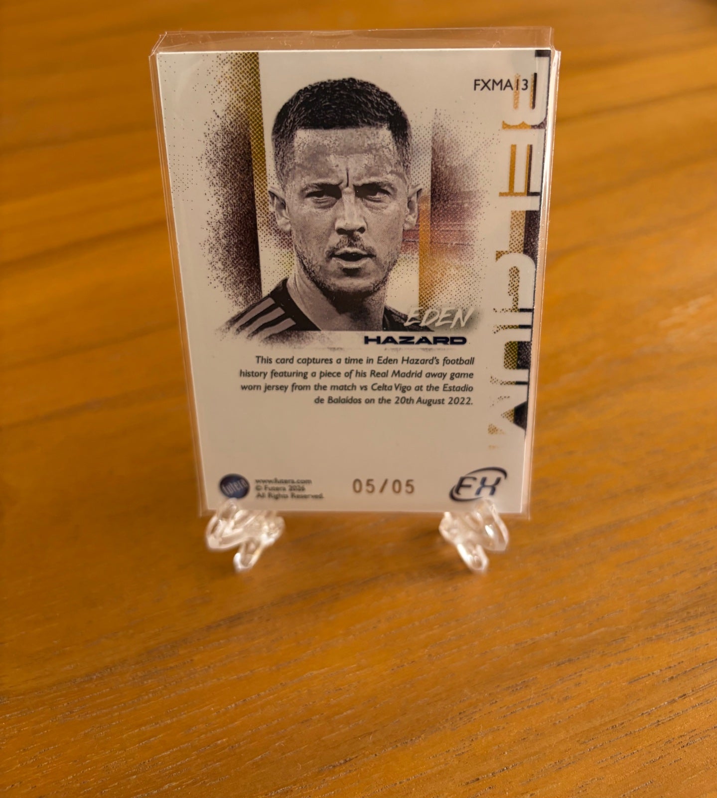 Eden Hazard Futera 05/05 Bookend/short-print Player worn
