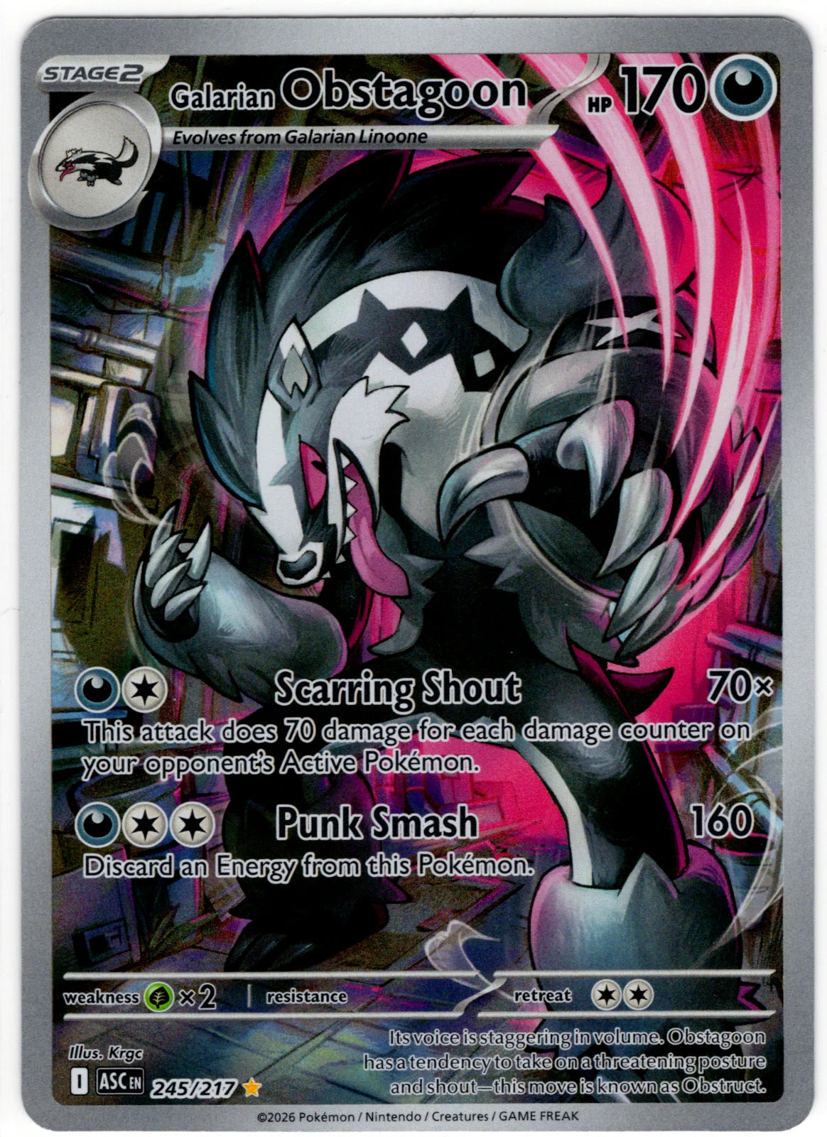 Galarian Obstagoon 245/217 · Holofoil (Ascended Heroes)