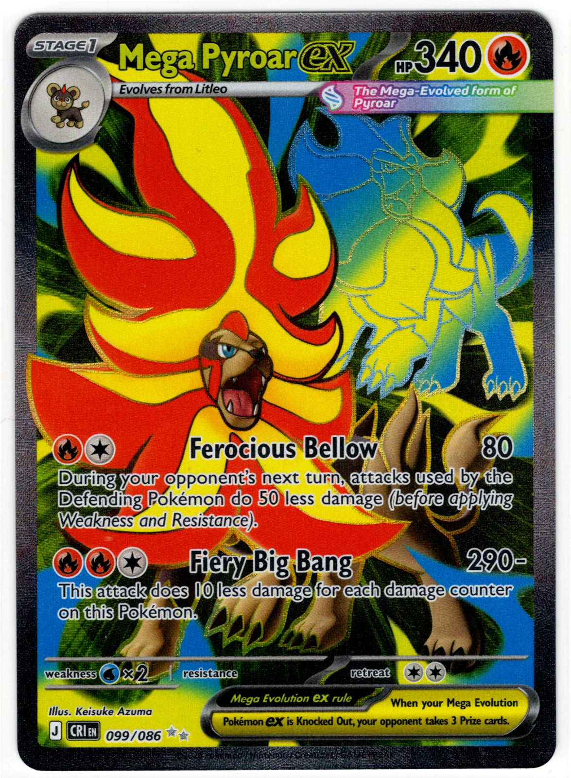 Mega Pyroar ex 099/086 · Holofoil (Chaos Rising)