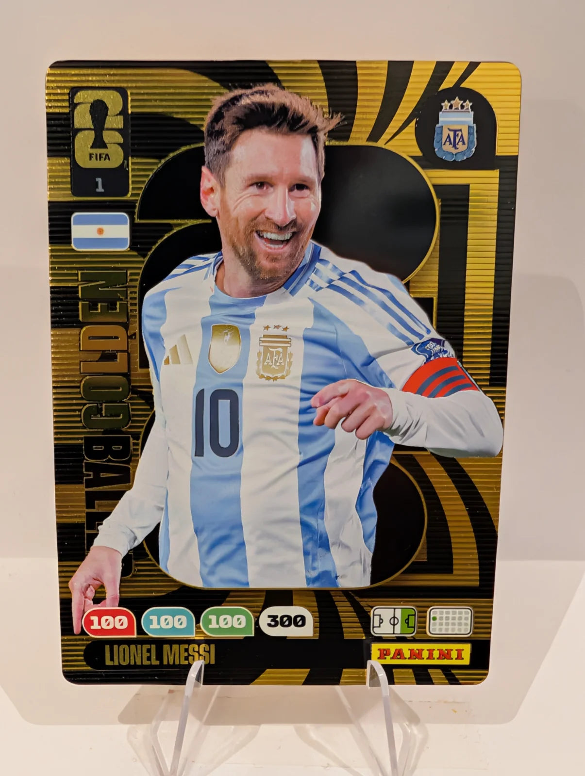 001 Lionel Messi - Golden Baller - Panini Adrenalyn XL World Cup 2026