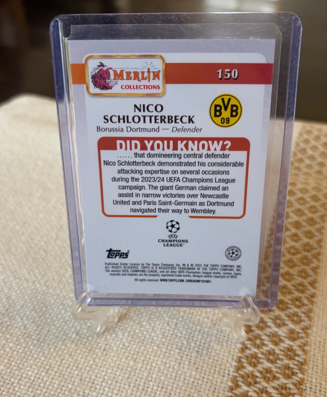 Topps Merlin Schlotterbeck 50/50 bookend