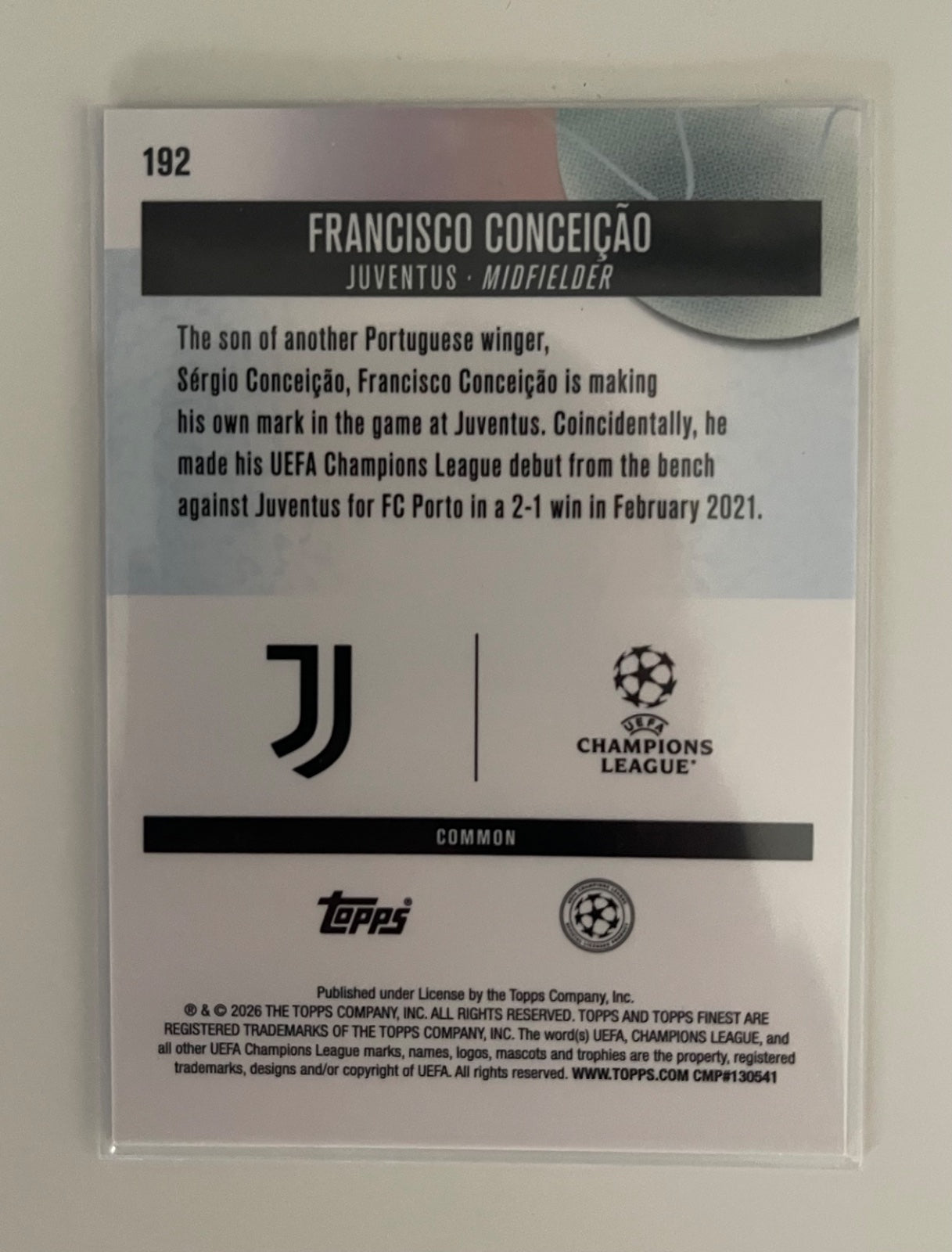 Francisco Conceicao /150 Checkerboard (2025-26 Topps Finest UCC)