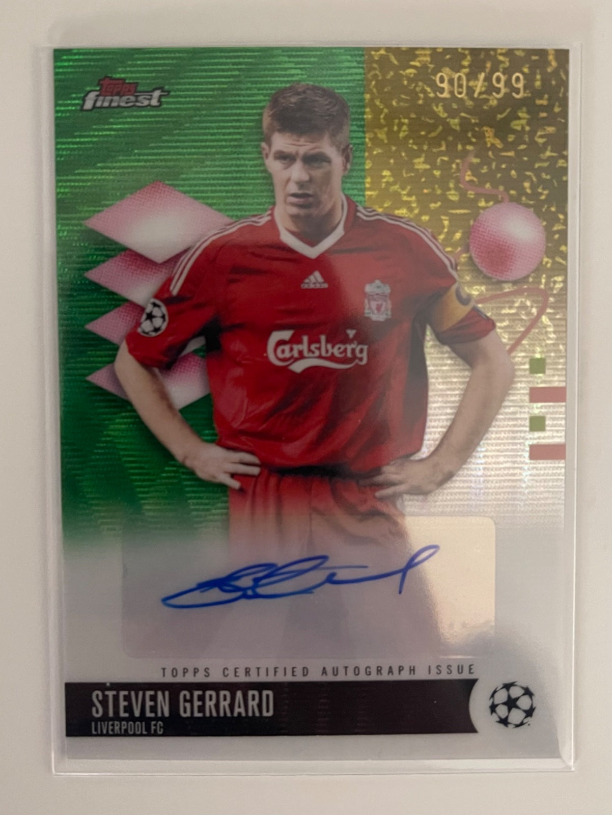 Steven Gerrard Green Refractor Auto /99 (2025-26 Topps Finest UCC)