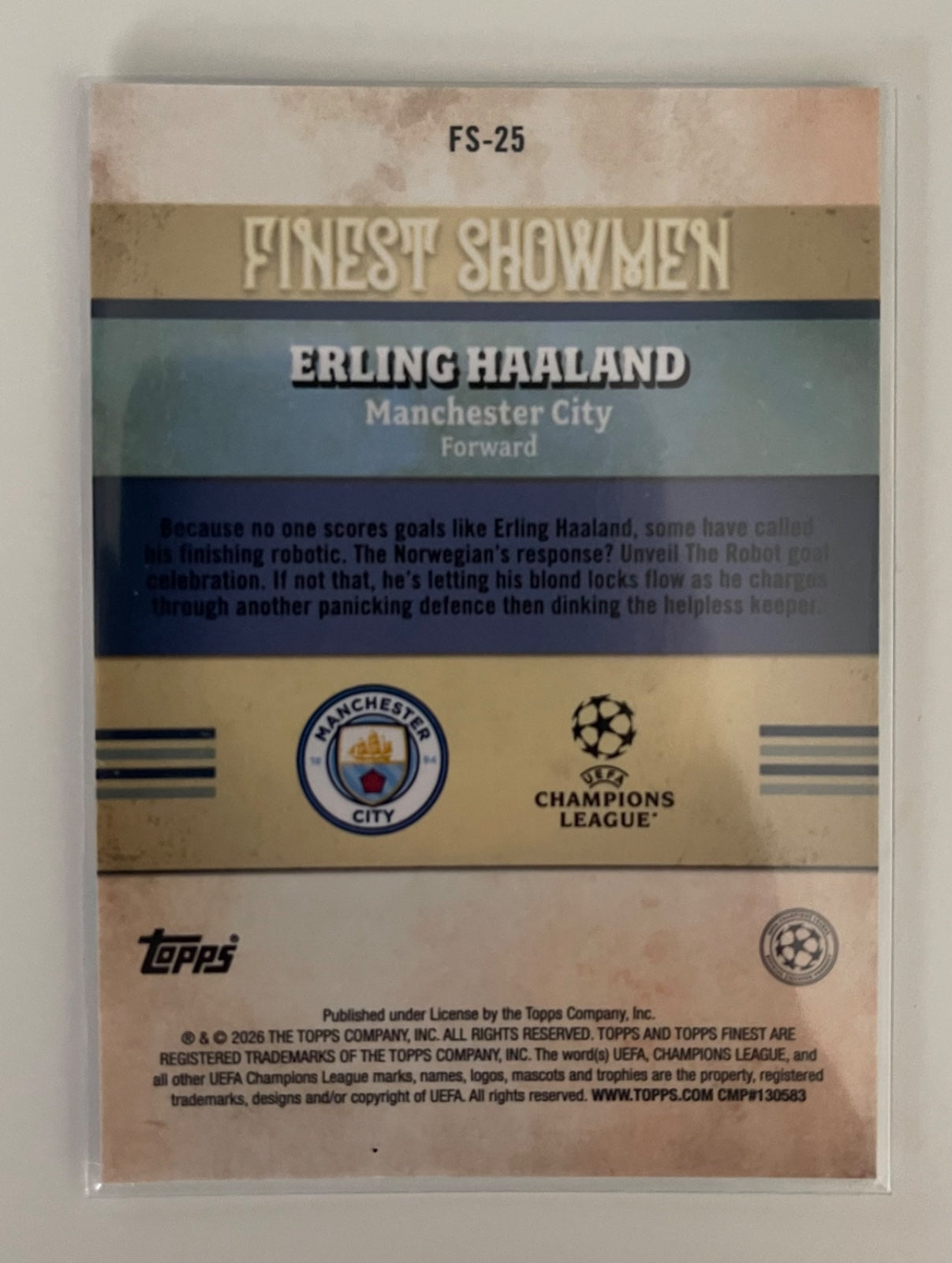 Erling Haaland Finest Showmen /199 (2025-26 Topps Finest UCC)