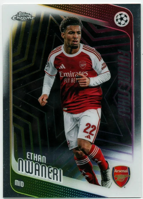 Ethan Nwaneri 2025-26 Topps Chrome UEFA Club #21 Future Stars Arsenal