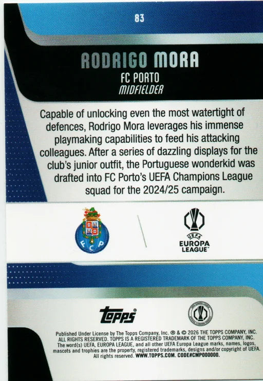 2025-26 Topps UEFA Club Competitions - Rodrigo Mora #83 Future Stars